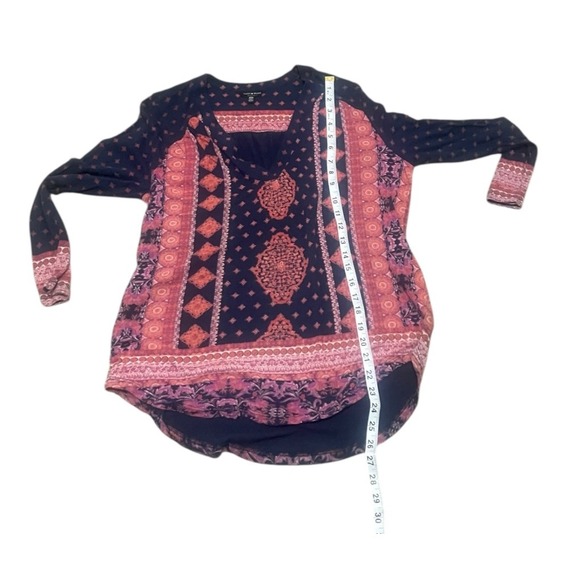 Lucky Brand Women M/M V Neck Long Sleeve Print Tunic Top - Picture 5 of 5